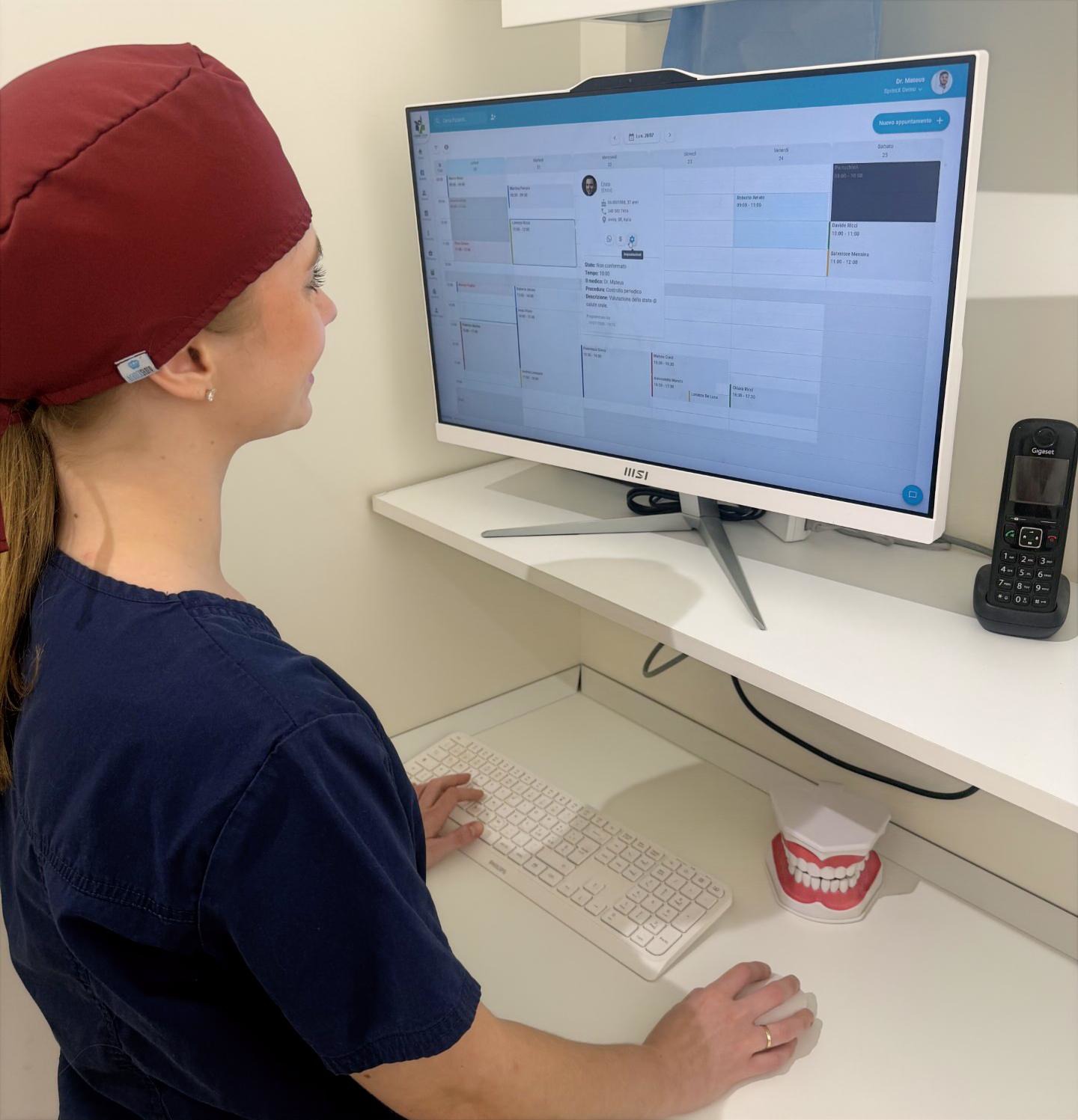 Healthcare professional using Vemflow during a patient visit