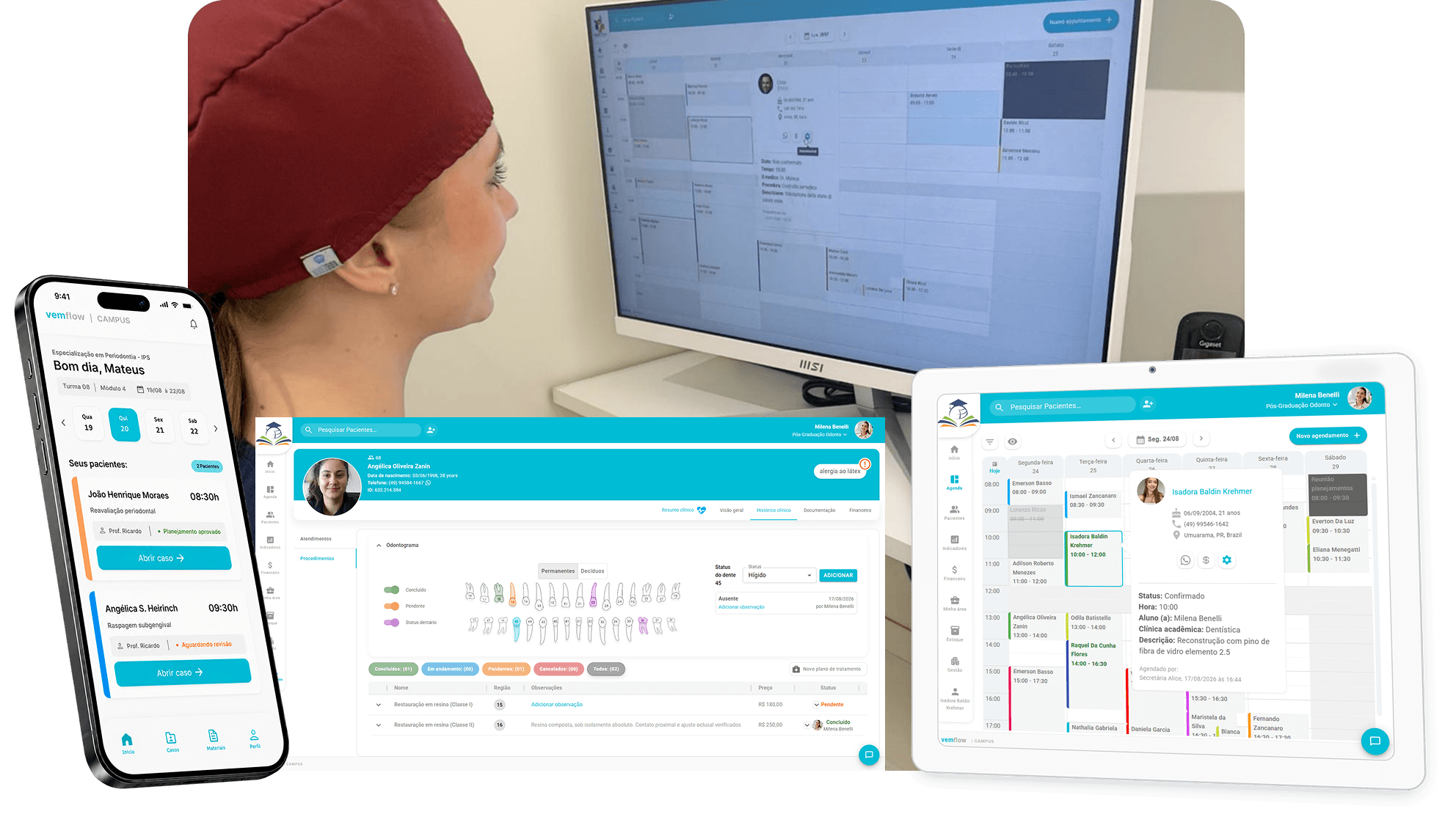 VemFlow Campus across desktop, tablet and mobile